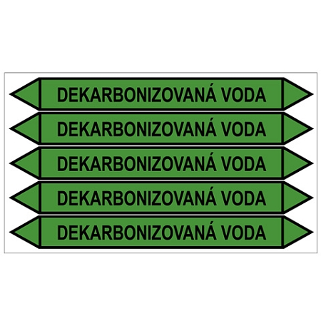 Značení potrubí, dekarbonizovaná voda